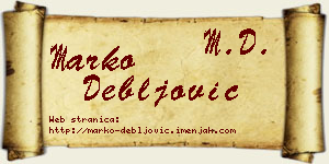 Marko Debljović vizit kartica